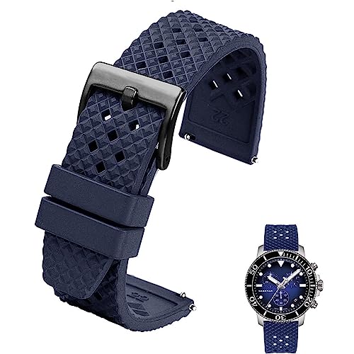 Bracelet de montre en caoutchouc fluoré 20mm 22mm étanche