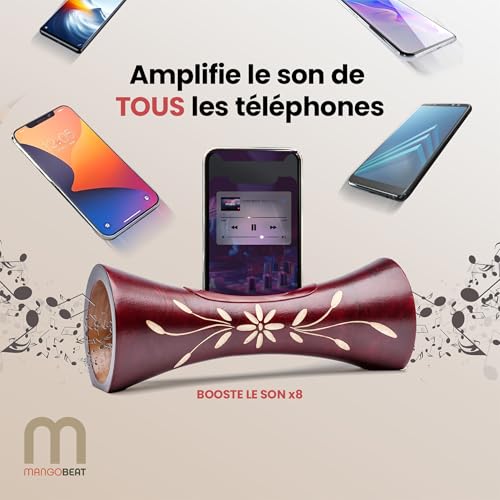 Enceinte naturelle mangobeat® amplificateur de smartphone en bois pour vos moments de détente