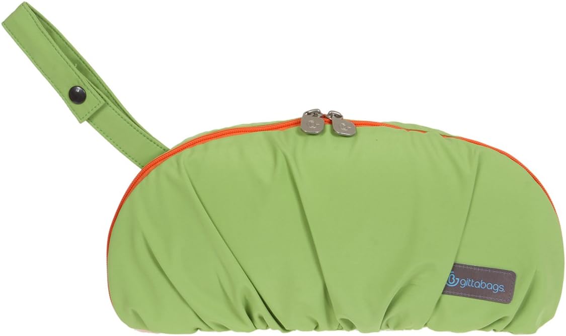 Gitta Compact Portable Baby Diapering Nappy Clutch Mom Handbag, Green and Orange