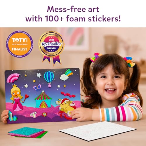 Image of Skillmatics Foil Fun - Unicorns & Princesses, No Mess Art & Craft Kit for Kids, Craft Kits & Supplies, DIY Creative Activity, Travel Toys, Screen-Free Entertainment, Gifts for Ages 4, 5, 6, 7, 8, 9