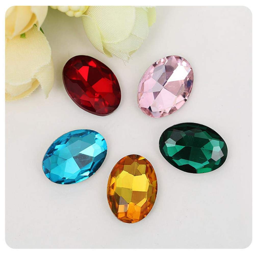 PENVEAT Ovale sfaccettato Molti Siez e Molti Colori Artigianato Gemme Fai-da-Te Strass High Shine Nail Art Stones, Purple, 20 x 30mm 5pcs