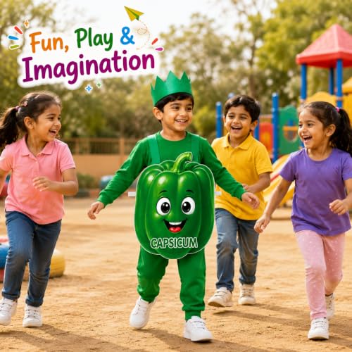 Image of Raj Costume Kids Fruit & Vegetable Fancy Dress Costume | Soft Felt Fruit and Vegetable Cutout Costume for Boys & Girls | School Annual Function