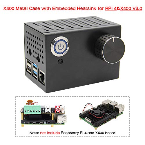 Geekworm for Raspberry Pi 4 Model B & X400 V3.0, X400 Matching Metal