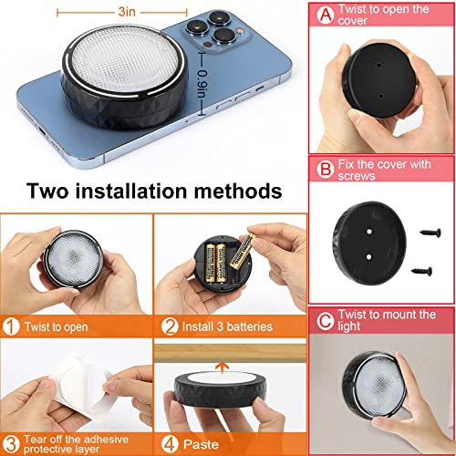 Onumii Led Puck Lights Battery Operated Led Under Cabinet Lighting Wireless Stick On Tap Lights With Remote Controll Color Changing Timer Function For Cabinets thumb #3