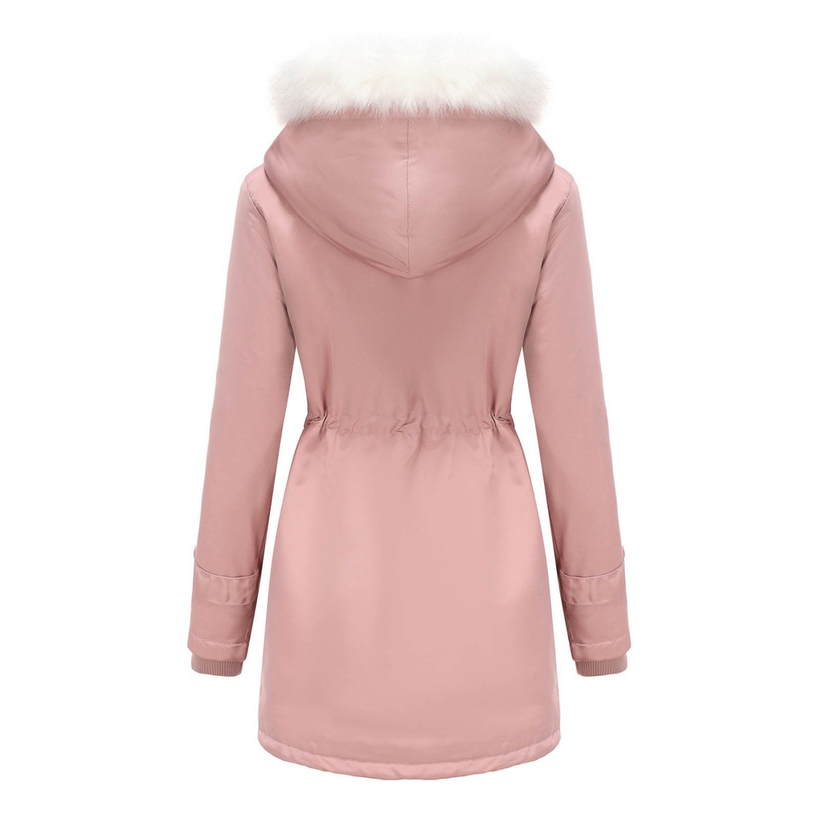 Cappotto invernale staccabile con cappuccio finto, a maniche lunghe, caldo, trench, giacca foderata termica, elegante, casual