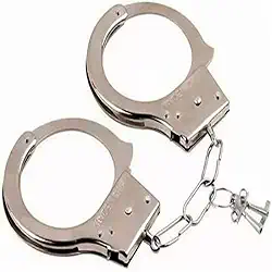 Algema Profissional de Metal, Cromada, com Corrente e Chaves, para Fantasia de Carnaval