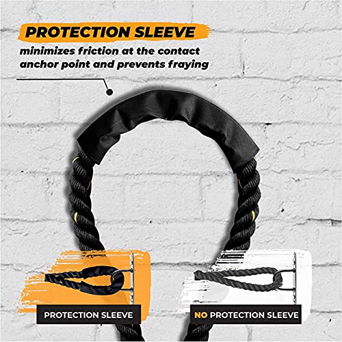 Yes4All 1.5/2 Inch Battle Ropes with Extra Protective Sleeve, Workout Ropes for Cross-Training Home Gym & Fitness Exercises, Strength Training - 30,40,50 Feet Lengths Available - Image 5