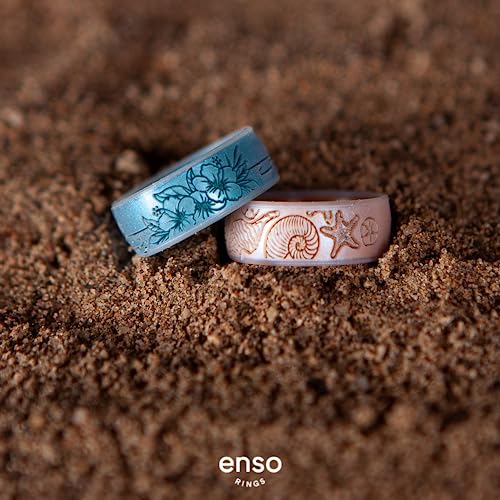 Enso Rings Etched Classic Silicone Rings - Etched Coastal Collection - Comfortable and Flexible Design3