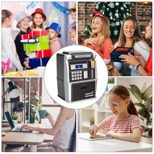 Hucha electrónica infantil para evitar pérdidas de monedas enseñando a guardar dinero con clave 5