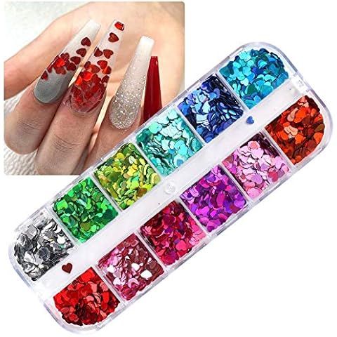3D Holographic Love Heart Nail Stickers Cover