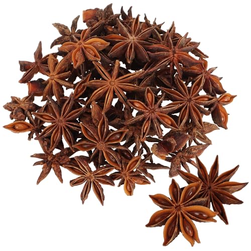 com-four® 50x anis étoilé - Décoration de Noël à Disperser - Petites étoiles d'épices pour décorer des couronnes, des Cadeaux et comme décoration de Table - étoiles d'anis (50 pièces)