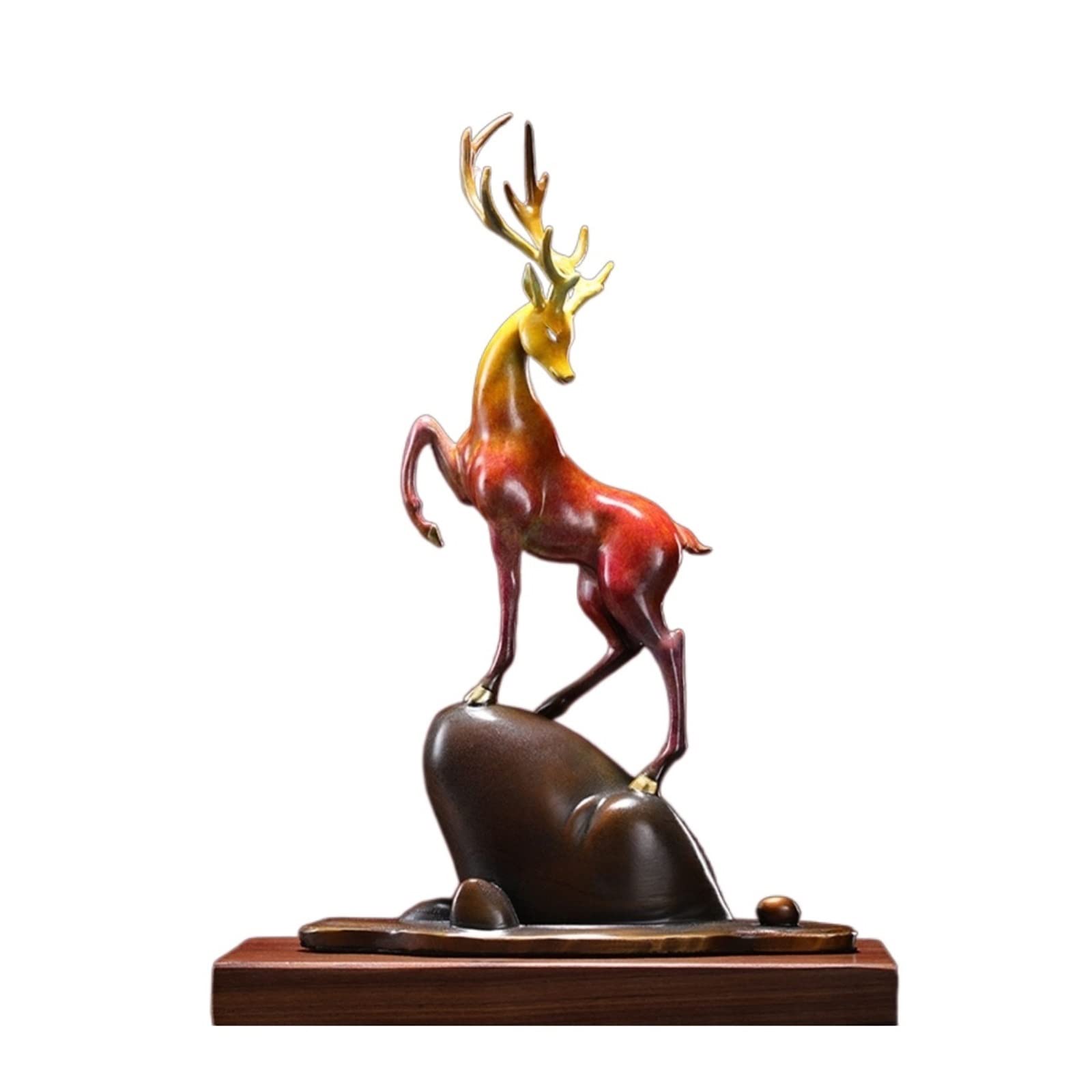 hongchenke34 Copper statue Color Copper Deer Ornaments Living Room All the Way Up to Decorate the Entrance to Produce Wealth with Decorative Artwork