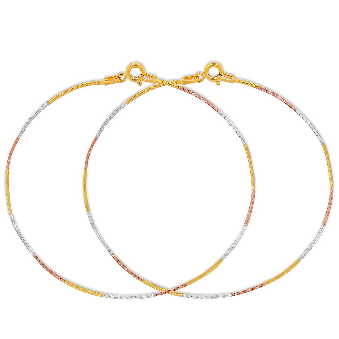 ZAVYA 925 Sterling Silver Modest Minimal Triple Tone Plating Chain Anklet (Pair) | | Gift for Women & Girls | With Certificate of Authenticity & 925 Stamp (B0CSN7KJTD) Amazon Price History, Amazon Price Tracker