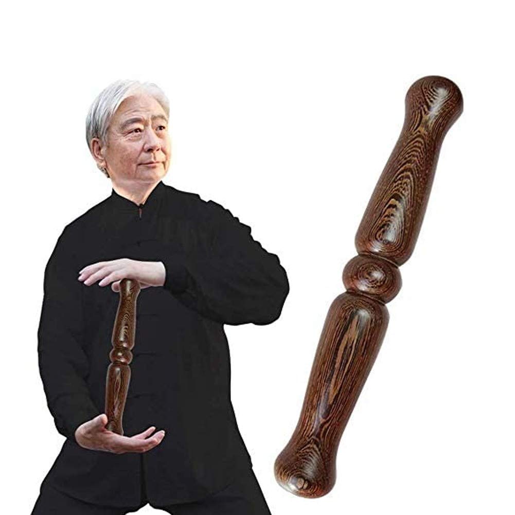 DFrywdgSEY Tai Chi ruler, Wenge Wood Tai Chi Ruler Set With Meridian Diagram Beeswax And Cloth Bag Multiple Sizes(33 * 5 cm)