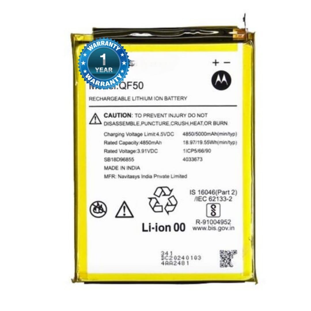 XILIOES ORIGINALS Original QF50 Battery for Motorola G34 5G (XT2363) / G04 (XT2421) (5000mAh) Battery with 1 Year Warranty**(TIP64)