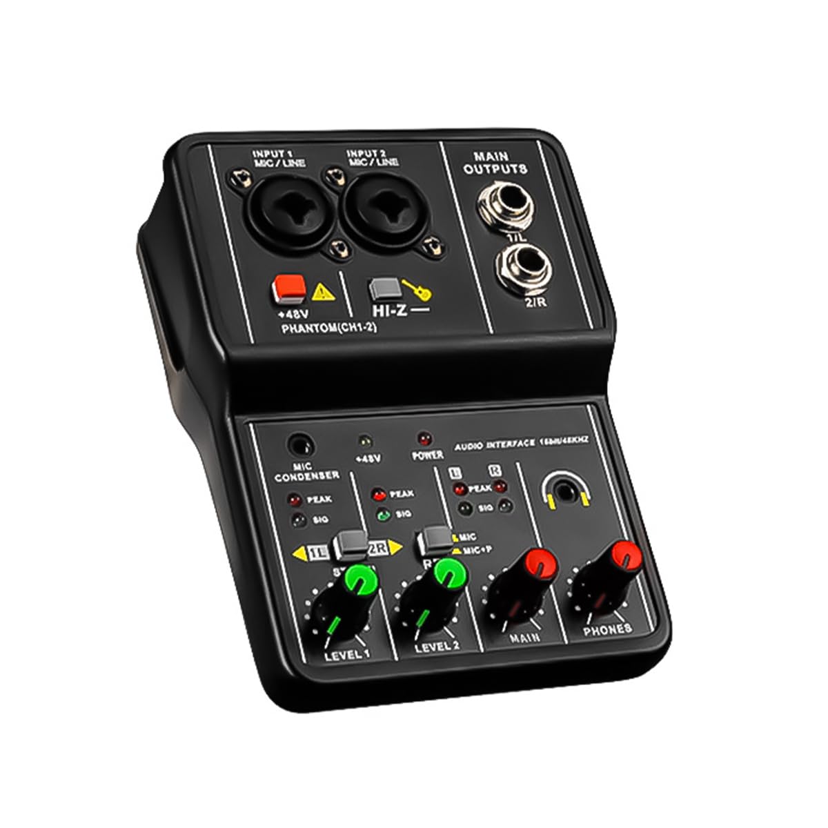 Mixer Senza unità Scheda Audio USB 48V Mixer Portatile Mini 2 canali