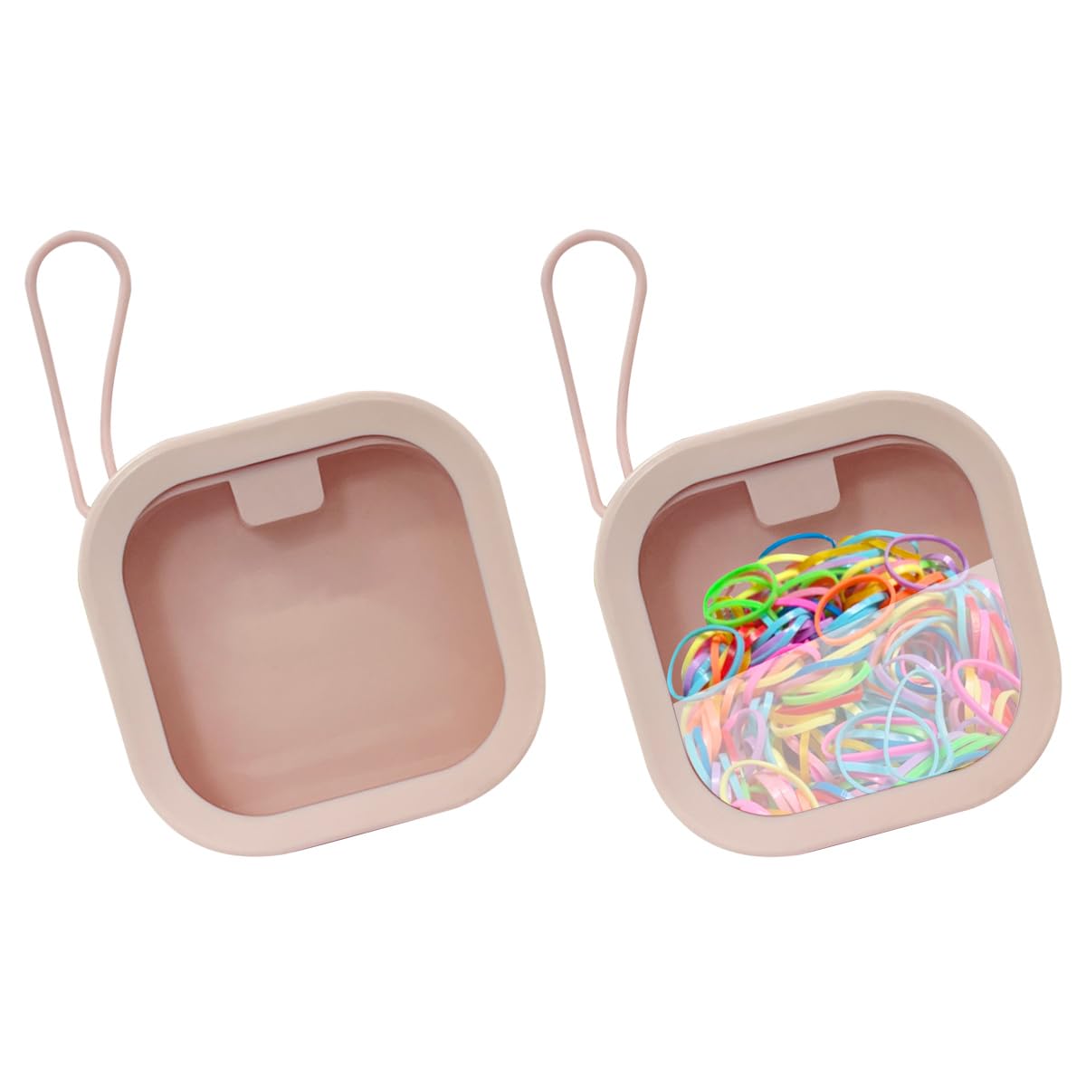 2 Pack Hair Tie Organizer Boxes,Portable Travel Hair Accessory Storage Organizer for Girls Womens Hair Tie , Cotton Swab ,Small Items Accessories Holder Containers