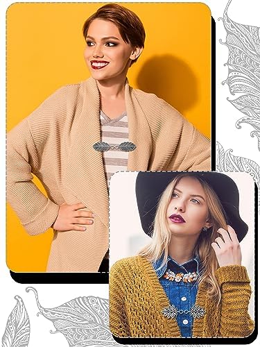 Spille Da Giacca 5 Clip Per Cardigan Vintage Spilla D'Argento Per Maglione, Fermaglio Per Mantello, Chiusura Retro Per Vestiti, Camicia Per Donna Ragazze (Stile Romanzo Spilla Antica