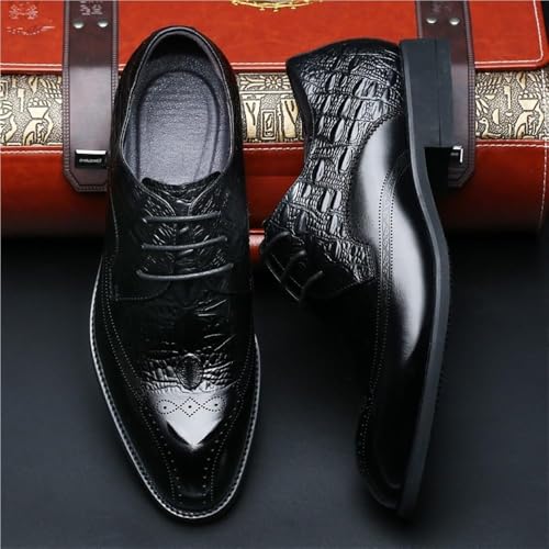 Men's Leather Dress Shoes Oxford Lace Up Monk Strap Round Toe Loafers Formal Business Comfortable Wedding Genuine Leather Non Slip Stylish Durable Office3