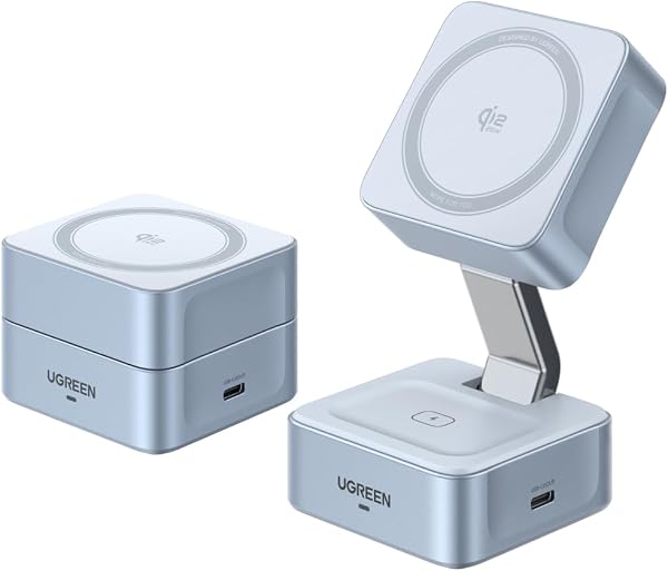 UGREEN MagFlow Qi2 25W 2 in 1 iPhone Faltbare Ladestation mit Magsafe