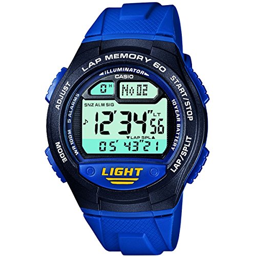 Casio Reloj Cuarzo Unisex 48.20mm con dial Digital Azul y Correa de Plastic/Resin Strap Azul W-734-2AVEF Casio Reloj Cuarzo Unisex 48.20mm con dial Digital Azul y Correa de Plastic/Resin Strap Azul W-734-2AVEF