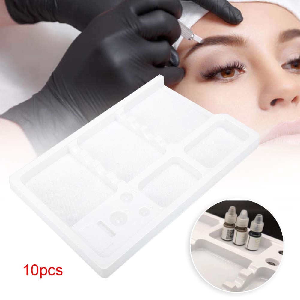 Plateau à Outils de Tatouage 10 Pièces, Plateau de Stockage de Pigments Organisateur de Support de Plateau à Outils de Tatouage PVC Lavable Jetable, pour Encres de Tatouage Plateau(10 pièces)