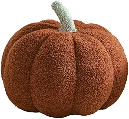 Maxpetus 3D Simulated Pumpkin Pillow Plush Pillow Sofa Cushion (13inch, Brown)