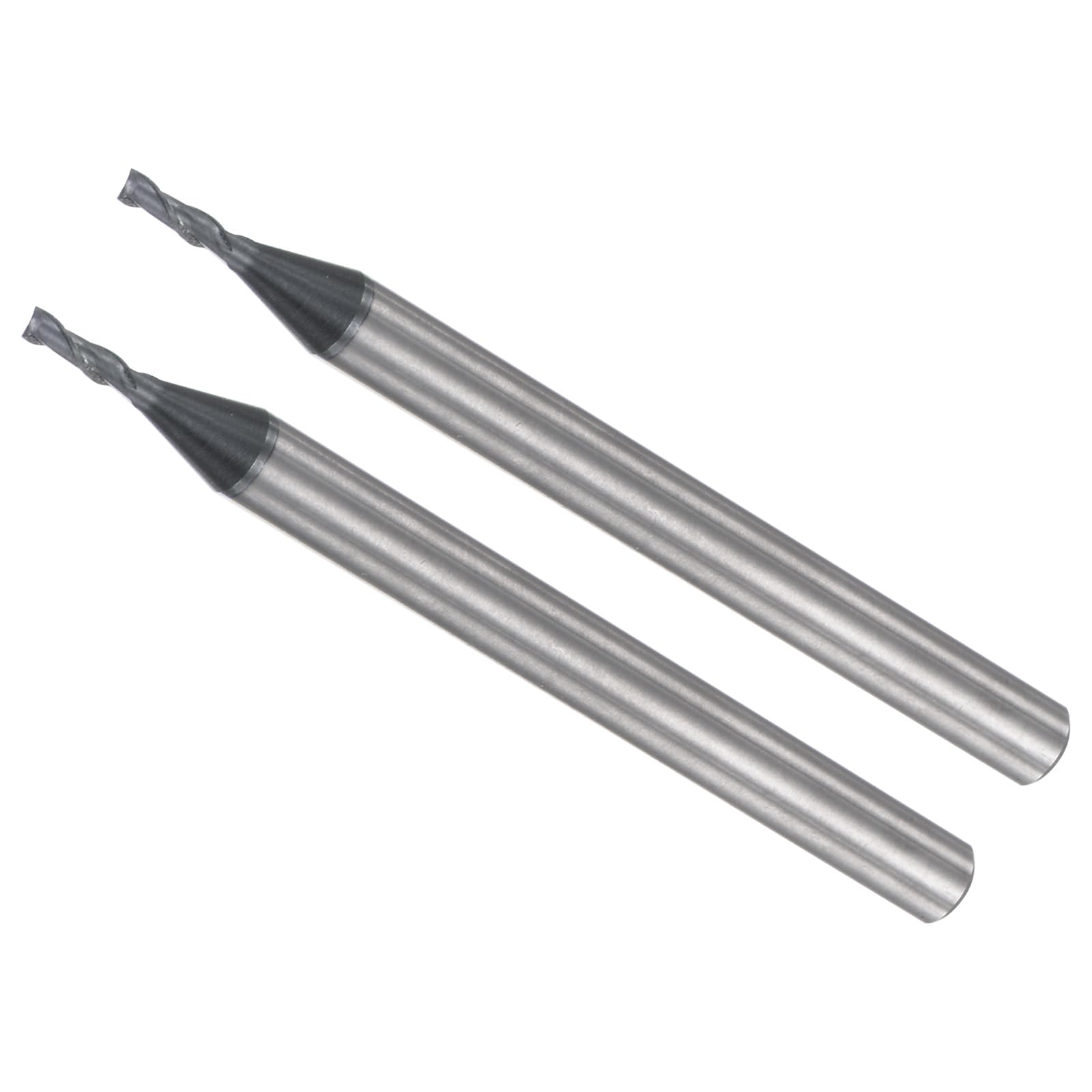 Fraises à Bout Carré, Tige de Coupe de 1,5 mm x 4 mm, Tige de 4 mm, Fraises à 2 Cannelures en Carbure P05 avec Revêtement AlTiN, 2 Pièces