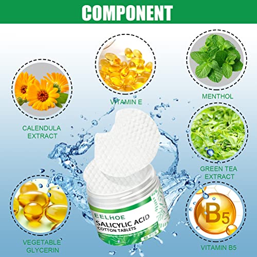 Almohadillas para el acné con ácido Salicílico, Almohadillas Exfoliantes para el Rejuvenecimiento Facial, Cuidado Diario de la Piel, Limpieza de Poros, Prevención de Puntos