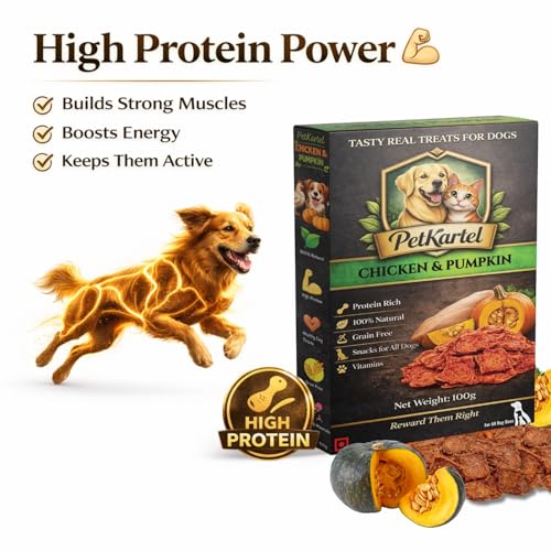 Image of Chicken Dog Treats | Protein Rich Natural Dog Snacks with Farm Fresh Chicken | Grain Free Healthy Training Treats for Puppies & Adult | Nutritious Reward Bites | 100g (Chicken & Pumpkin)