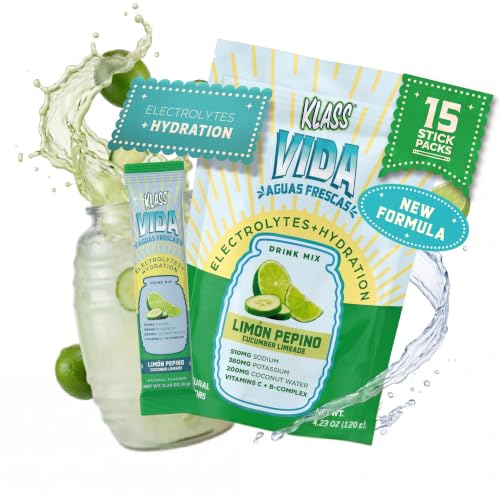 KLASS VIDA Daily Hydration | Cucumber Limeade Electrolytes | 15 Sticks