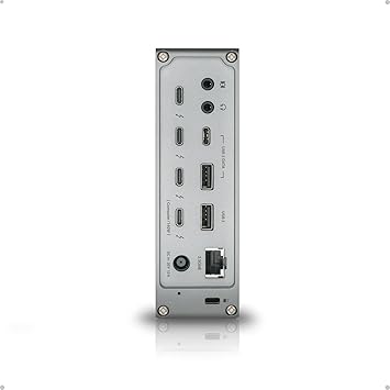 CalDigit TS5 Thunderbolt 5 Dock - 15 Port, 140W Charging, 80Gb/s TBT 5 x 4, USB-C 10Gb x 3, USB-A x2, 2.5Gb Ethernet, Dual 8K@60Hz Displays, SD & microSD UHS-II, 1m Braided Cable, Space Gray 240W PSU