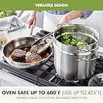 GreenPan Stainless Steel Cookware Set, 11 Piece, Induction Cookware, Dishwasher Safe, Oven Safe to 600F, Large 8QT Stock Pot, Sauce, Saute, Frying Pans, Pots & Pans Kitchen Essentials, Silver - Image 4