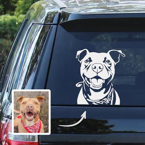 Image of Custom Stickers from Your Pet Photo, Line Art Vinyl Decals for Cars