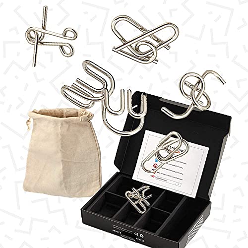 Metal Brain Teaser Puzzles 6 Pcs Set For Kids Teens And Adults, Mind Puzzle Games For Iq Test And Classroom Prizes, Easter Basket Stuffers Egg Fillers Easter Gifts Kids Adults Challenge #TOP1