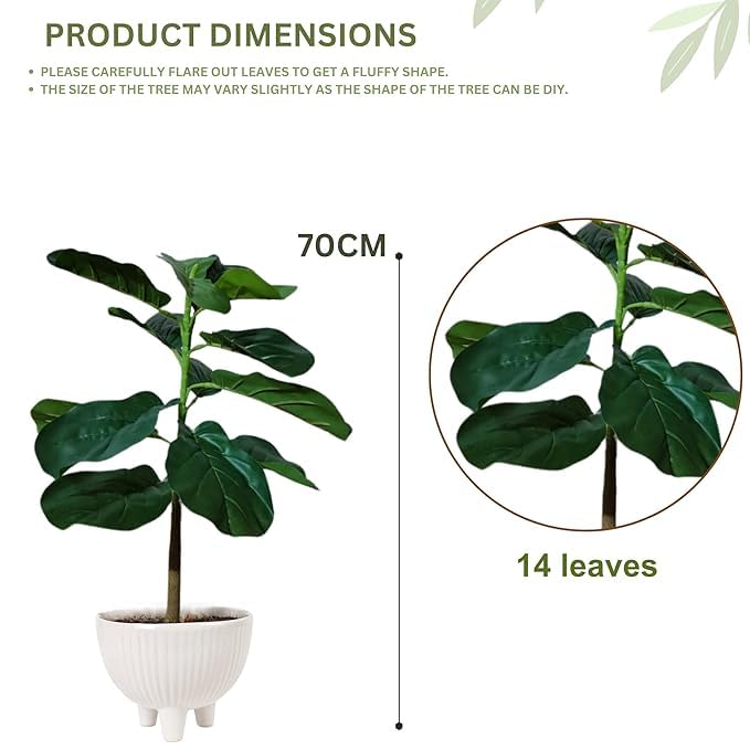 Image of Kayra Decor 2.5 Feet Artificial Fiddle Leaf Fig Plant for Home Decor