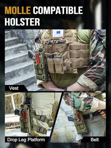 Image of OneTigris Right-Handed Nylon Pistol Holster, Belt & MOLLE Compatible