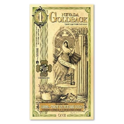 Nevada Goldback Collectible Art Note - 24K Gold-Layered Novelty Design (1 Denomination)