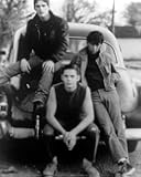 The Outsiders Matt Dillon C.Thomas Howell Ralph Macchio sit on car 8x10 photo