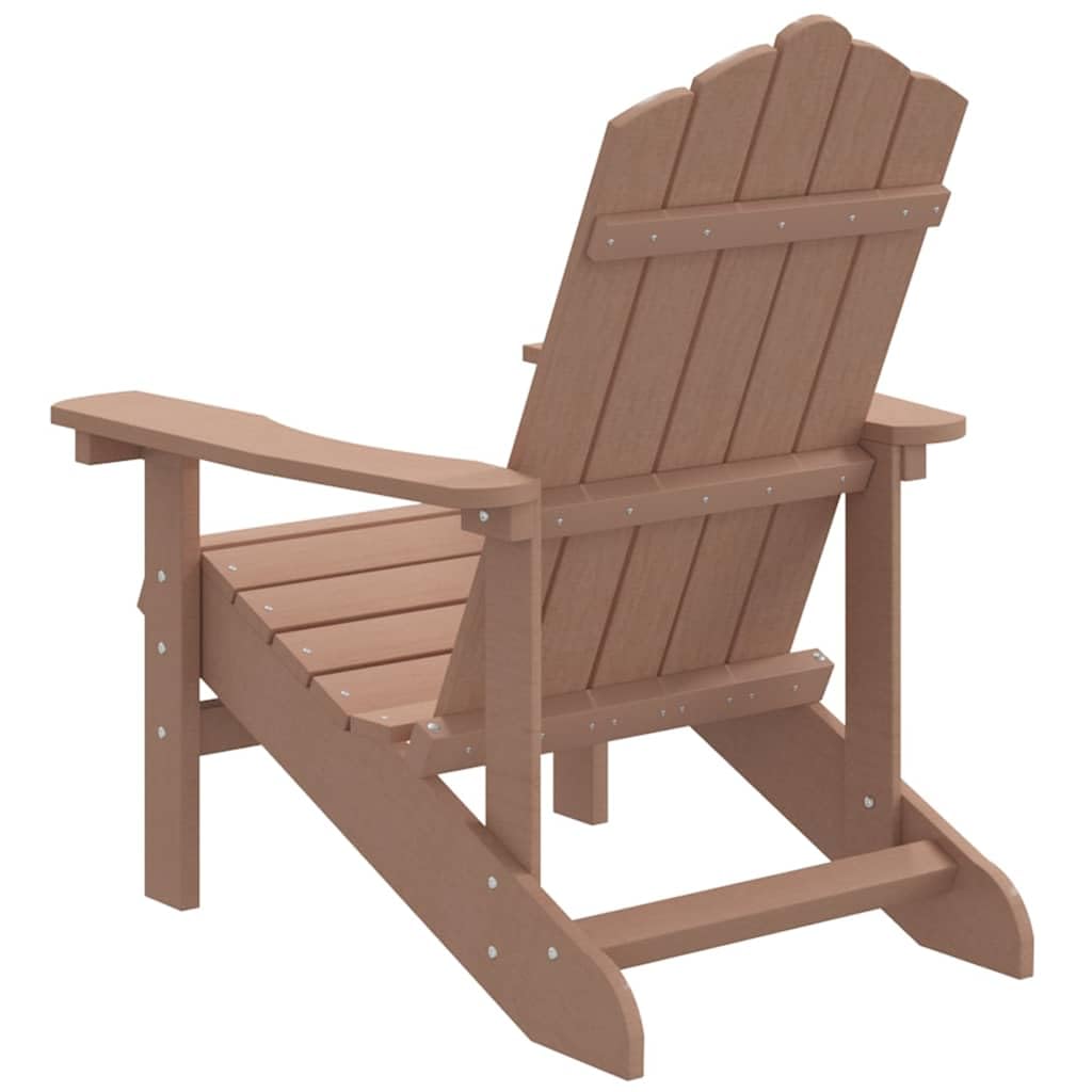 Adirondack fotel ogrodowy HDPE, brązowy, obciążenie 110 kg