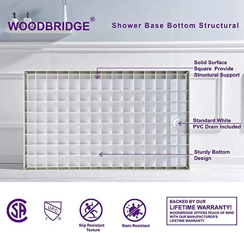 Woodbridge Sbr4836-1000R-Ch Shower Base, 48"X 36", White With Chrome Cover #TOP7