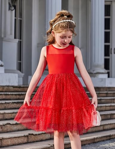 Arshiner Toddler Sleeveless Formal Dress Fancy Cute Tulle Glitter Party Holiday Kids Dresses2