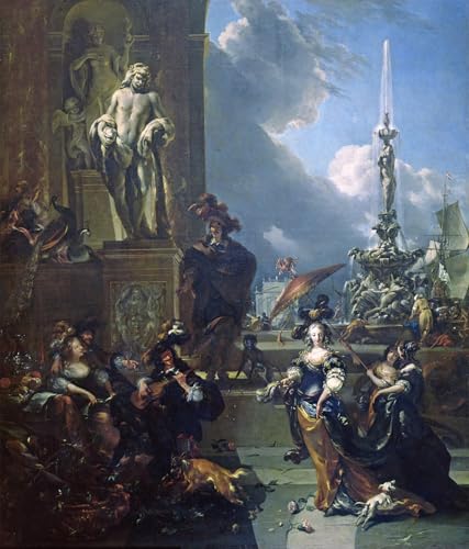 Peinture sur toile grand format Nicolaes Berchem contre murs vides