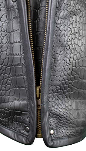 Men's crocodile leather vest made of cowhide4