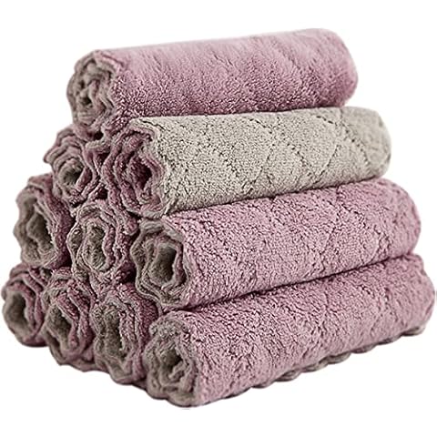 10 Pack Kitchen Cloth, Microfiber Dish Towels Washcloths, Super Absorbent Coral Velvet Dishtowels, Premium Cleaning Cloths,Non-Stick Oil Quick Dry Dish Towels, Soft Tea Towels, Table Cleaning Cloths. Cover