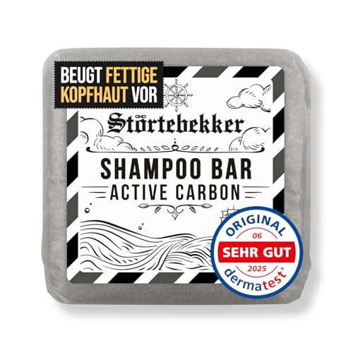 NEU: Störtebekker Premium Shampoo Bar Active Carbon | Festes Shampoo Herren & Damen mit Aktivkohle | 3in1 Duschseife Männer | Intensivpflege für Haare & Kopfhaut - vegan handgefertigt (100g)