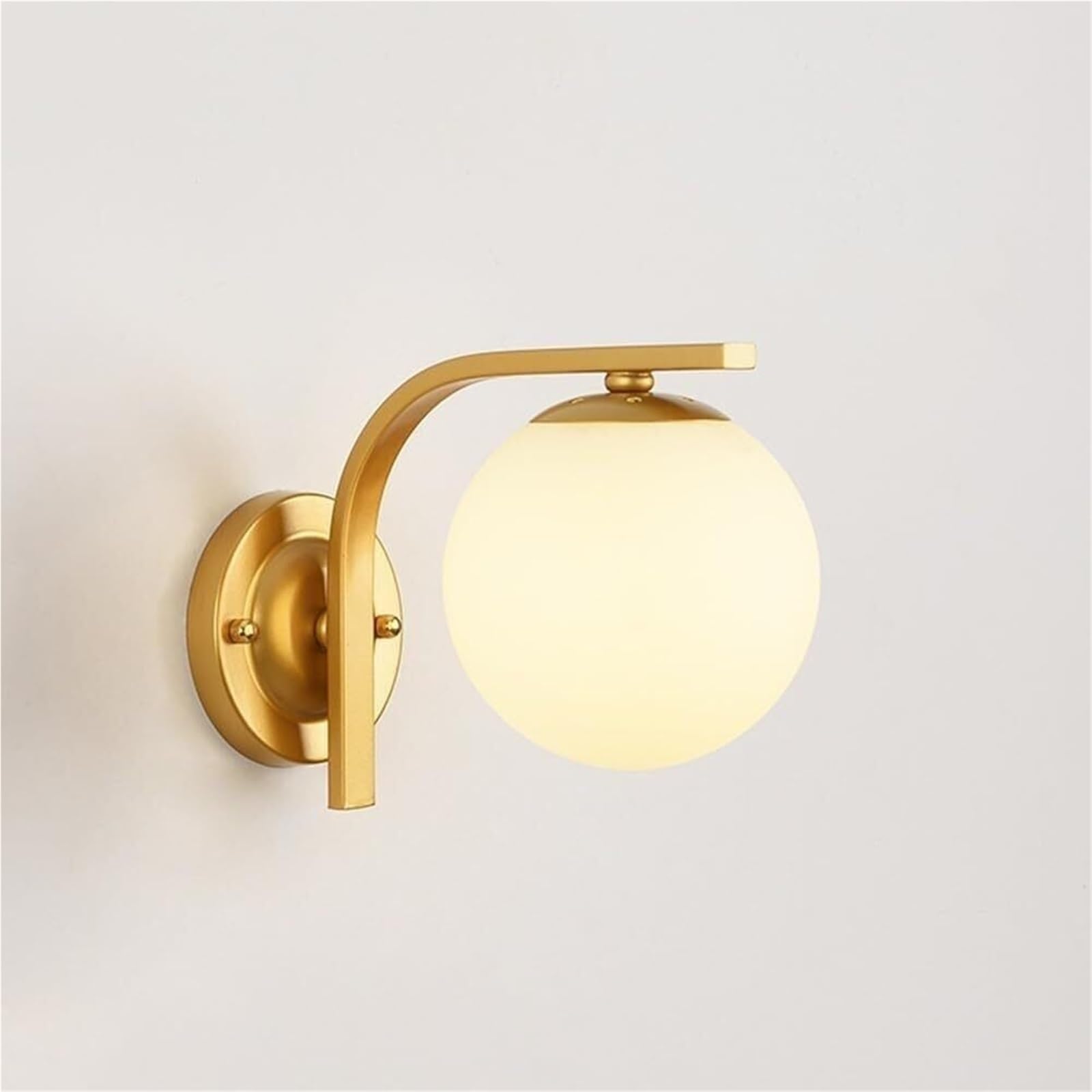 HPTHLY Minimalist Glass Ball Wall Lamp Nordic Bedside Small Wall Light, American Style Metal Wall Sconce, Bedroom Balcony Corridor Staircase Wall Lighting Fixture In (Gold)