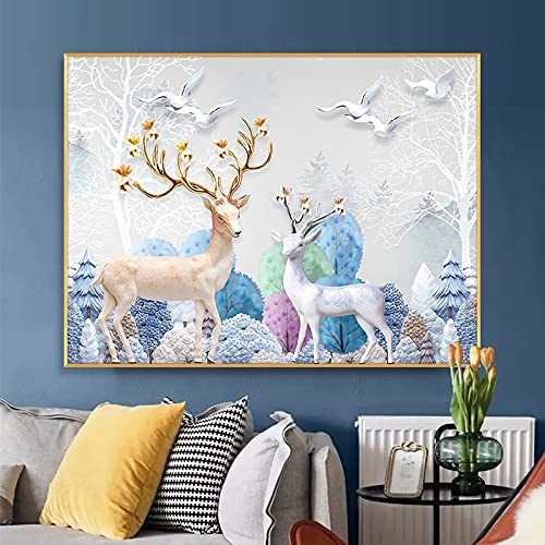 Kit Complet de Peinture au Diamant 5D mosaïque grand format 40x100 cm motif animaux