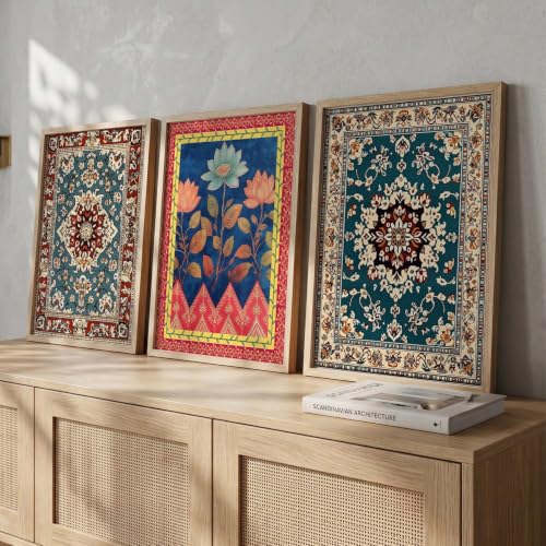 Image of kotart Art Painting With Frame | Paintings Home Decoration For Living Room Bed Room Hotel Wall Decor Digital Reprint Indian Traditional Madhubani Wall Set of 3 (20x30 Inch)