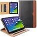 New S-Tech Black and Tan Apple iPad 9.7 5th Generation 2017 / 6th Generation 2018 Model Soft Leather Wallet Smart Cover with Sleep/Wake Feature Flip Case